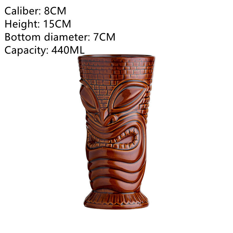 Bar Tiki Cup Ceramic Tiki Cup Cocktail Cup Hawaiian Creative Personality Wine Cup Totem Cup