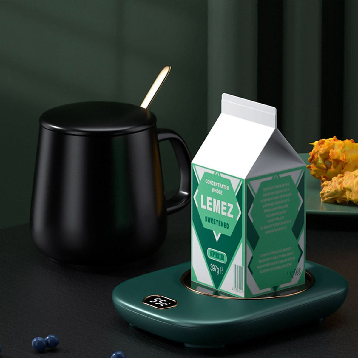 3 couleurs au choix -- Chauffe-tasse électrique de bureau avec arrêt automatique, compatible USB, pour thé, lait et autres boissons. 3 réglages de température.