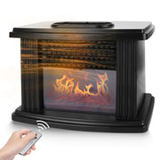 Chauffage d'appoint électrique cheminée 800 W à flamme artificielle avec thermostat numérique précis, minuterie, télécommande et protection contre la surchauffe pour bureau ou chambre.
