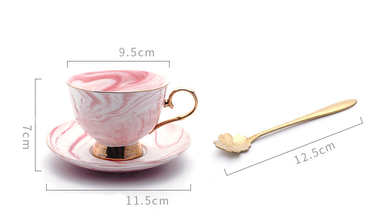 Ceramic tea cup and saucer dimensions