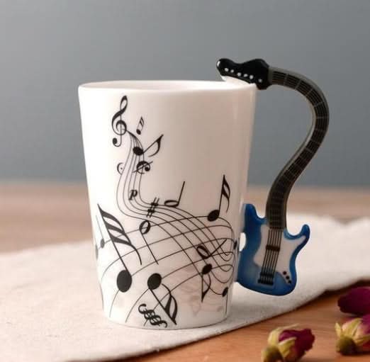 Musical Coffee Mug with saxophone handle