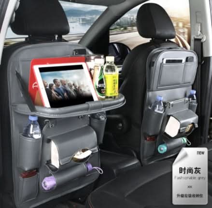 Auto-Aufbewahrungstasche aus PU-Leder, multifunktionale Sitzlehnenablage, wasserdichte Auto-Organizer-Tasche, Kfz-Innenausstattung