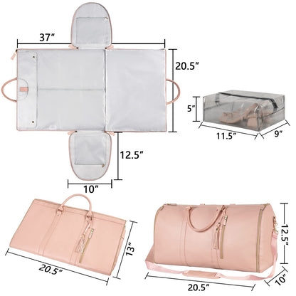 Large-Capacity Foldable Travel Duffle Bag  – Waterproof Handbag & Garment Suit Tote for Clothes & Trips