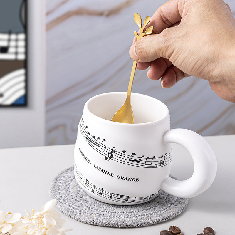 Retro Ceramic Music Mug Creative Spiral Milk Household High-end Design Coffee Cup