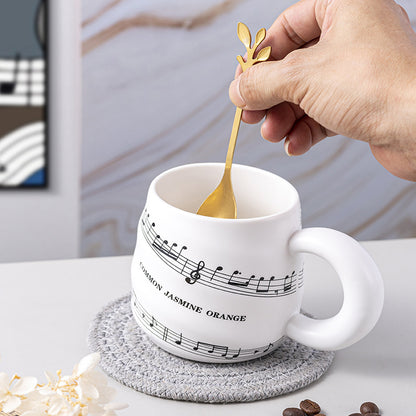 Retro Ceramic Music Mug Creative Spiral Milk Household High-end Design Coffee Cup