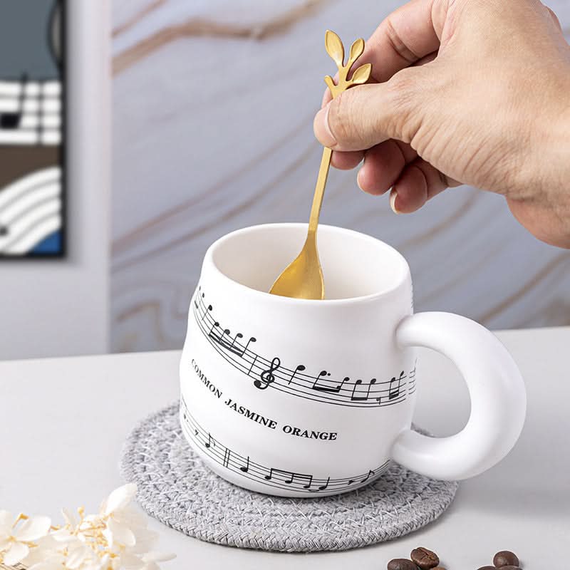 Retro Ceramic Music Mug, Creative Spiral Design