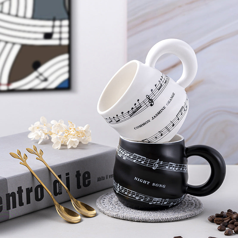 Retro Ceramic Music Mug Creative Spiral Milk Household High-end Design Coffee Cup