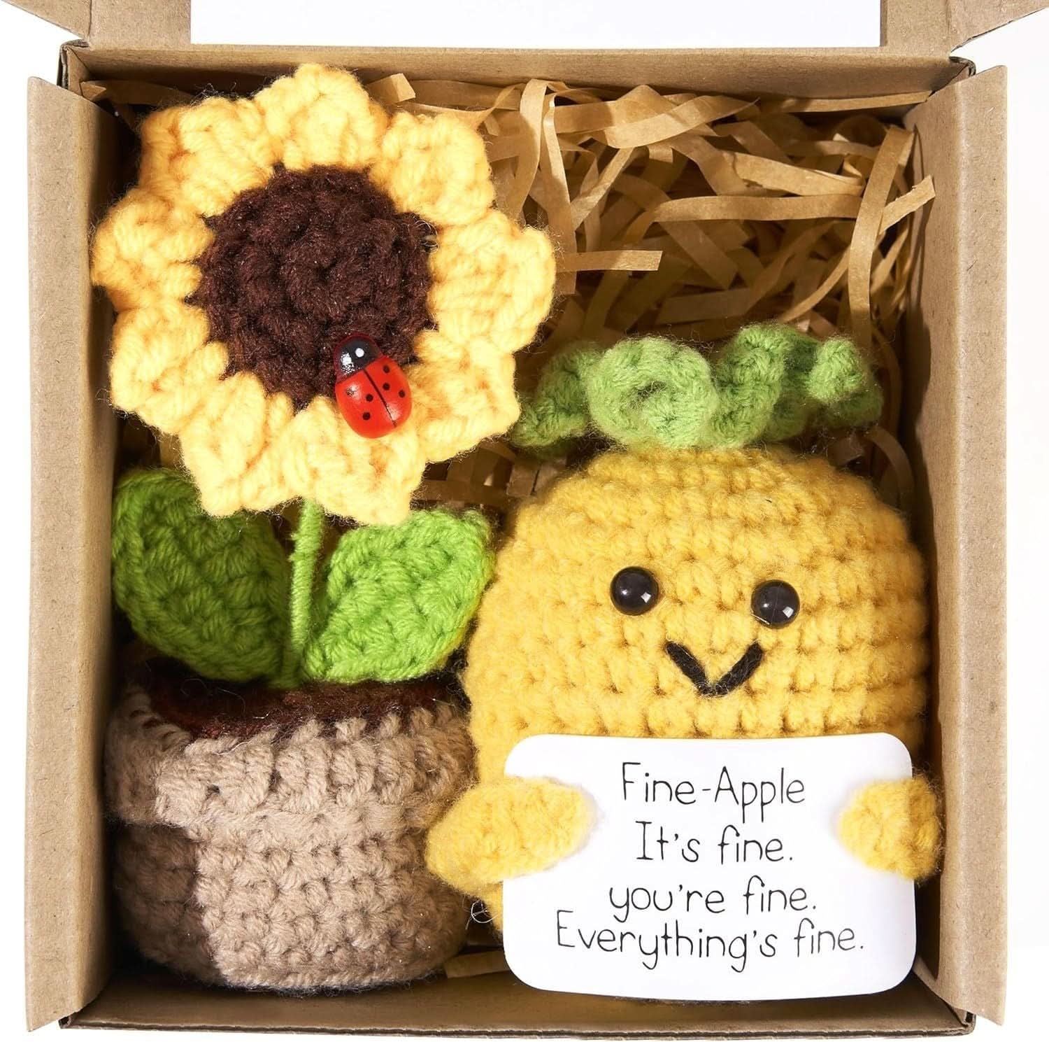Positive Energy Potato Plush Knitted Doll With Card