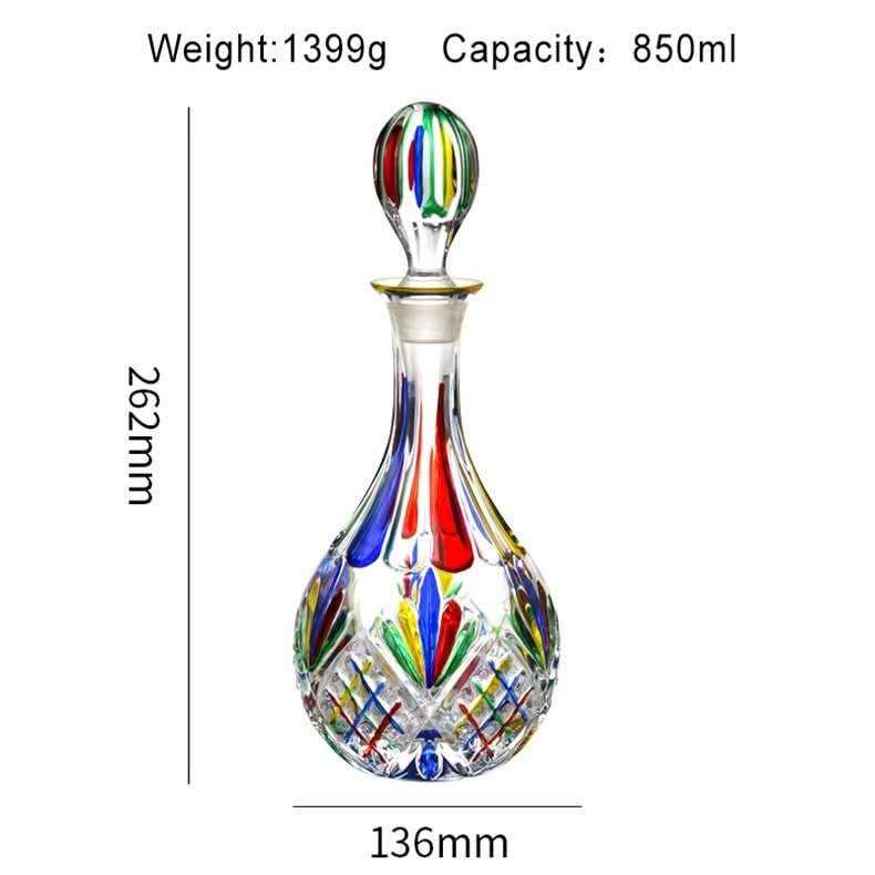 Bouteille de vin étranger peinte à la main en couleur, style whisky, carafe à vin en cristal, séparateur de liqueur