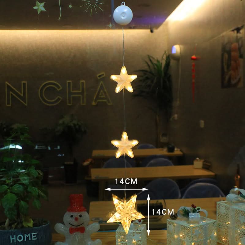 3-Pack LED Star Christmas Window Hanging Lights