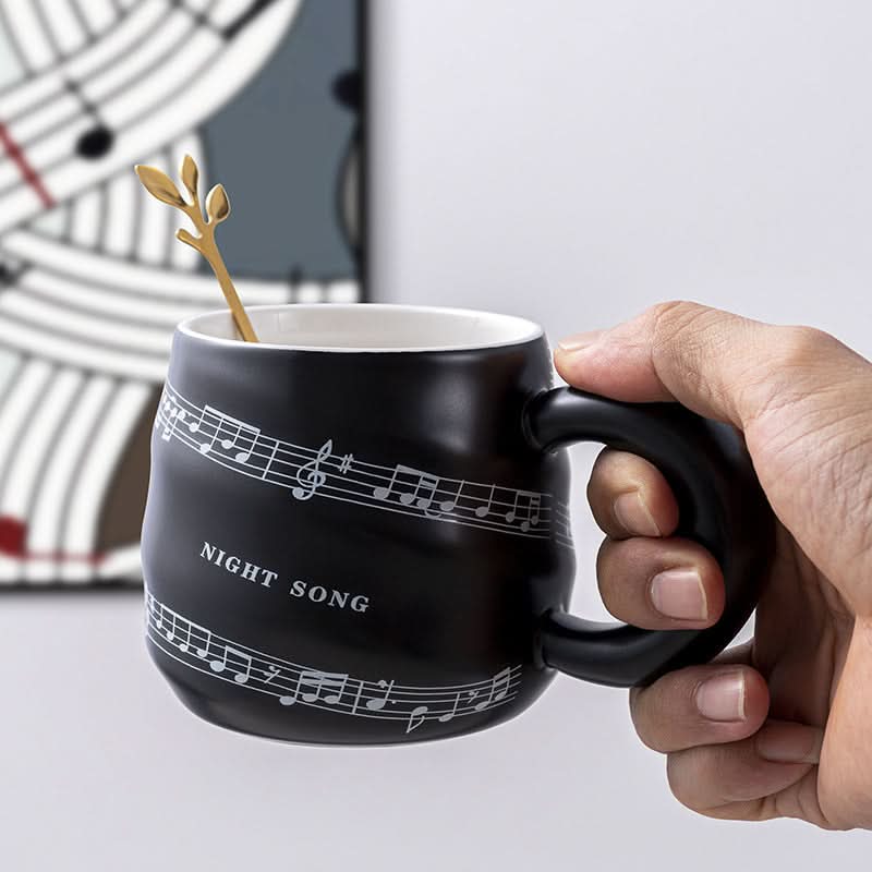 Mug rétro en céramique à musique, motif spirale créative, tasse à café haut de gamme pour la maison