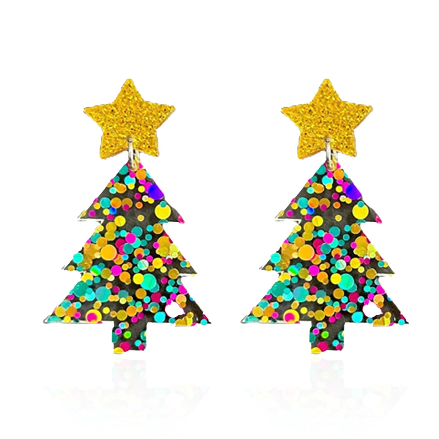 Festive Sequin Tree Earrings