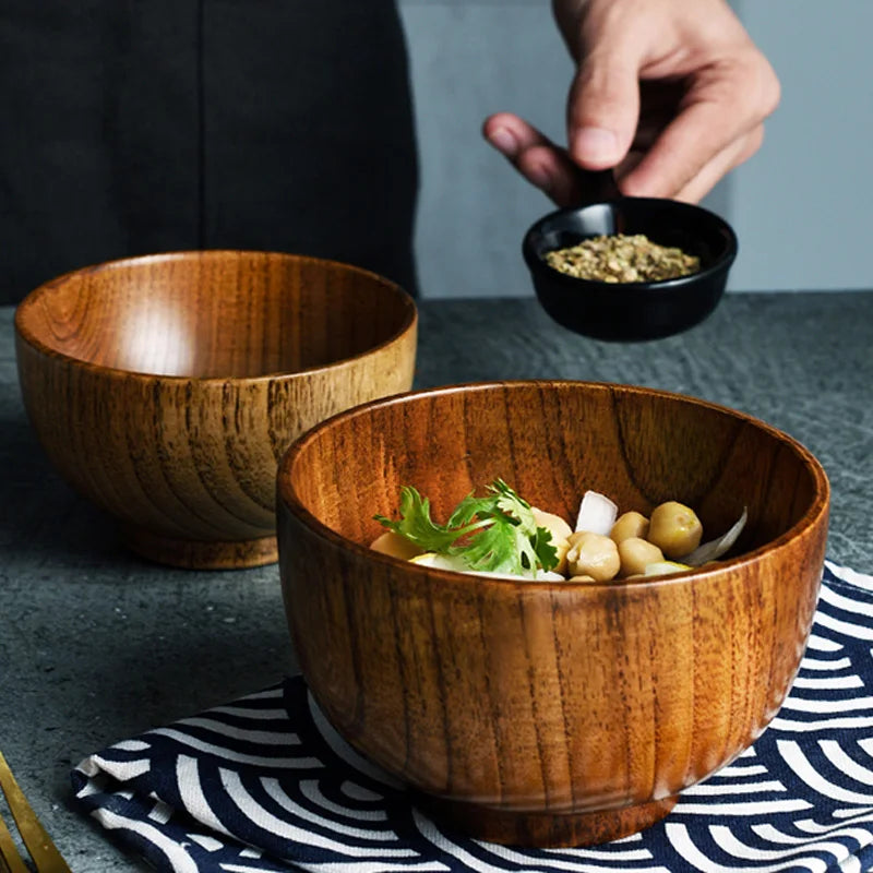 Japanese style wooden bowl three sizes