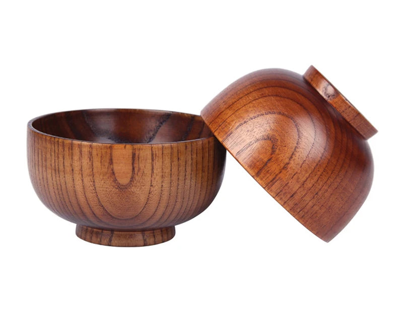 Wooden bowl on dining table