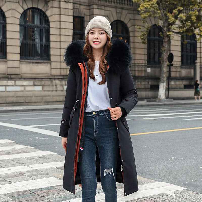 Women's Long Two-Way Cotton-Padded Fleece Trench Coat