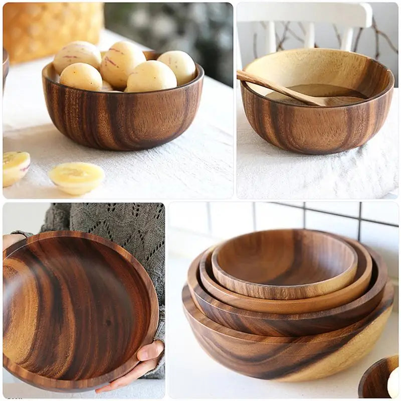 Wooden bowl serving food
