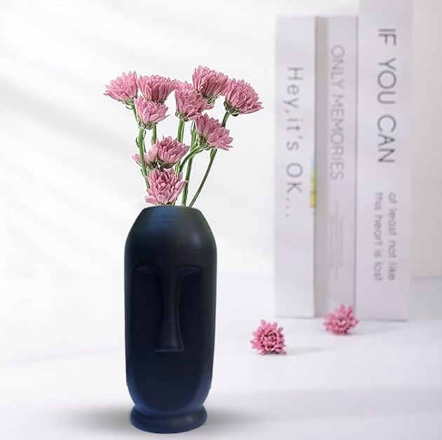 Handmade Ceramic Face Vase,Vase for Flowers, Decorative Vase for Pampas Grass, Small Vase for Home Living Room, Dining Table, Farmhouse, Office Decor Set of 2