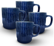 Handgefertigte Keramik-Kaffeetasse (284 ml) mit elegantem Glanz – spülmaschinenfest, modernes Design, ideal für Kaffee, Tee, Heiß- und Kaltgetränke, 4er-Set