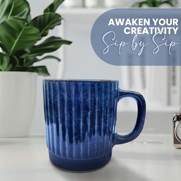 Handgefertigte Keramik-Kaffeetasse (284 ml) mit elegantem Glanz – spülmaschinenfest, modernes Design, ideal für Kaffee, Tee, Heiß- und Kaltgetränke, 4er-Set