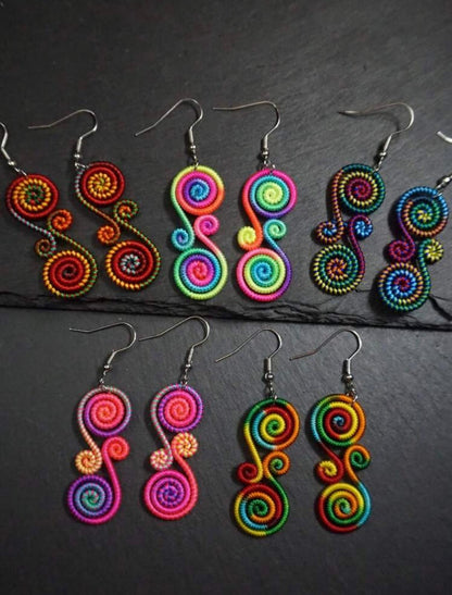 Retro Rainbow Handmade Fashionable Earrings