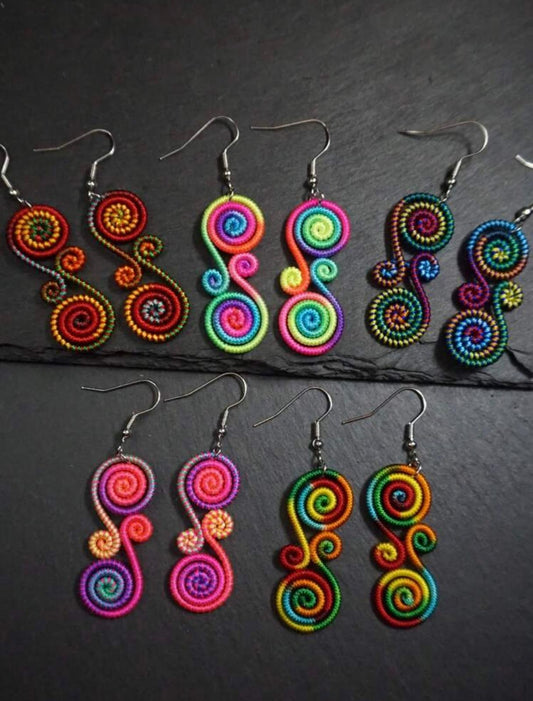 Retro Rainbow Handmade Fashionable Earrings