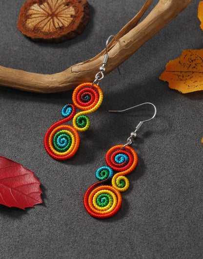 Retro Rainbow Handmade Fashionable Earrings