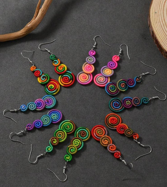 Long Retro Handmade Drop Earrings