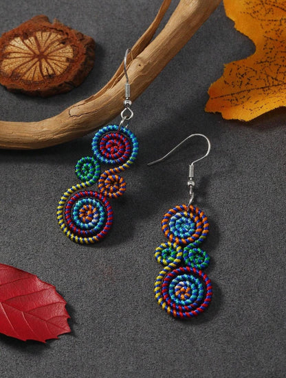 Retro Rainbow Handmade Fashionable Earrings