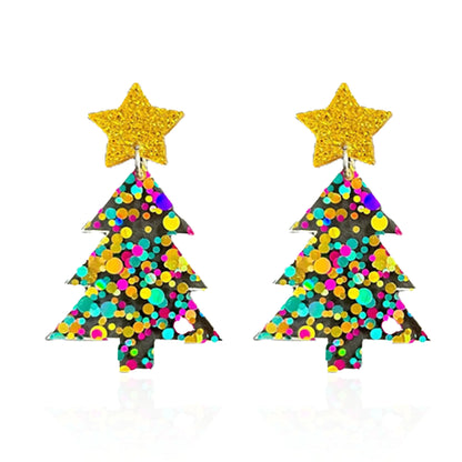 Festive Sequin Tree Earrings