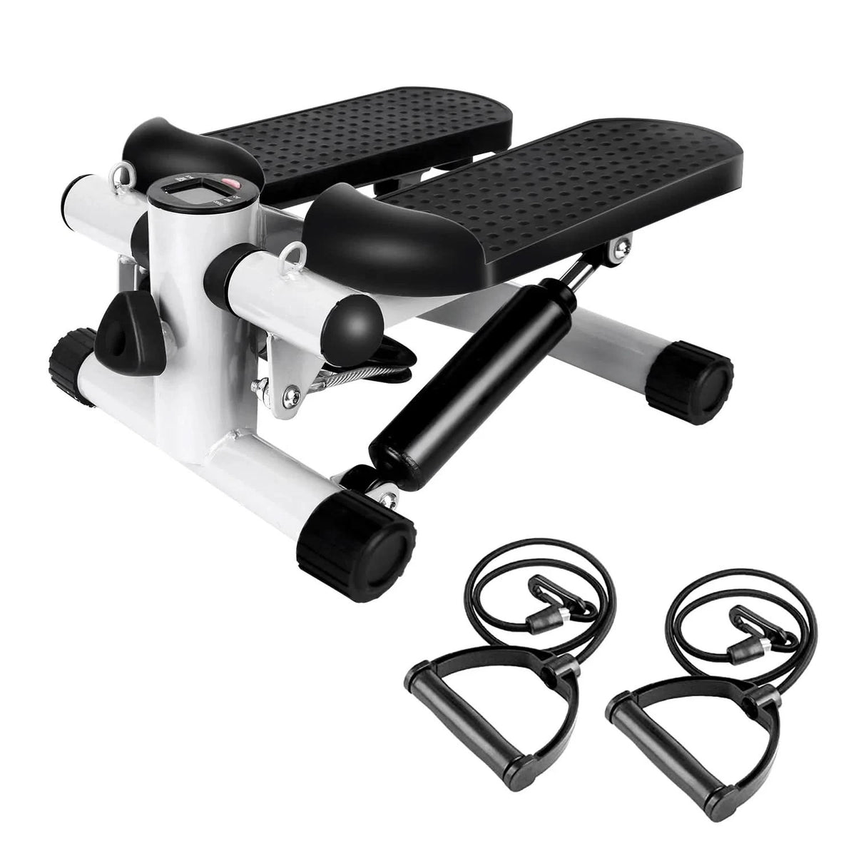 Mini Fitness Stepper with Resistance Bands and LCD Monitor