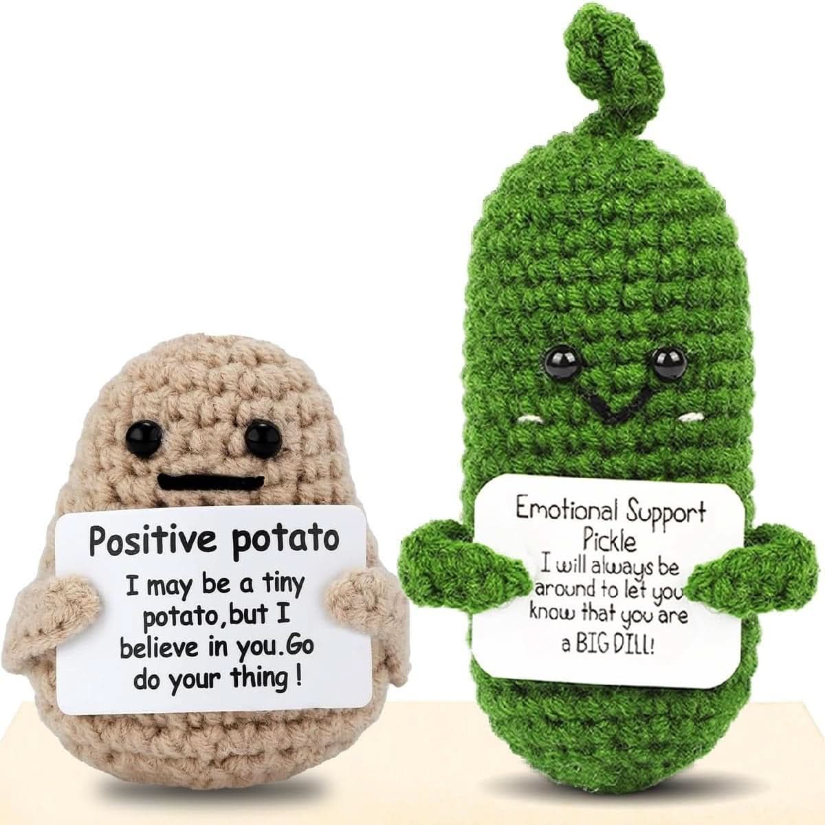 Positive Energy Potato Plush Knitted Doll With Card