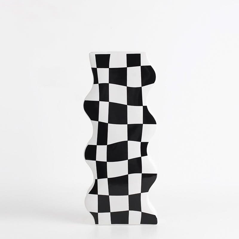 Checkerboard Ceramic Vase Ornament