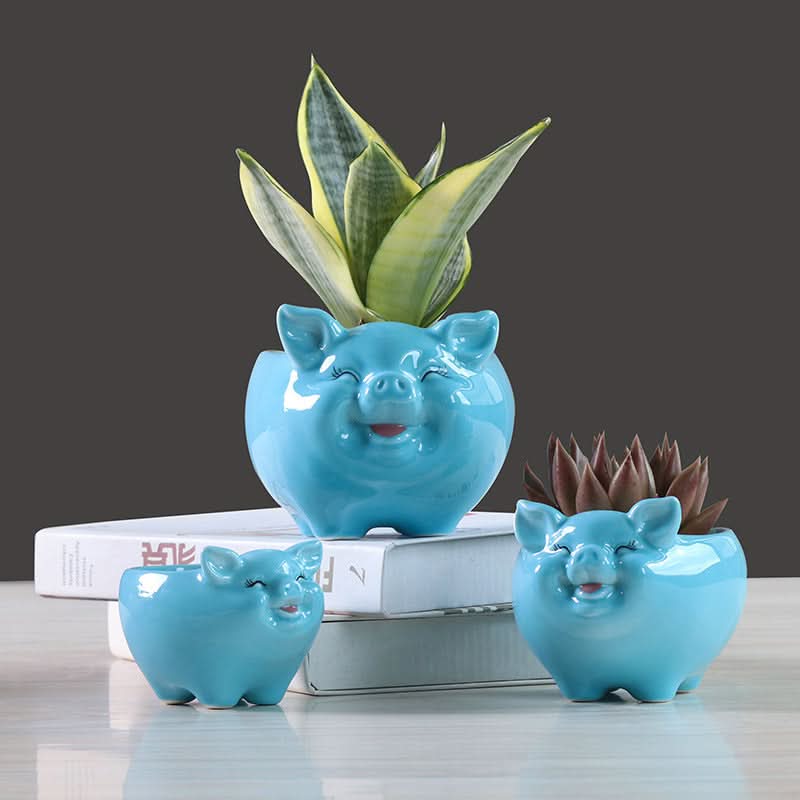 Simple Nordic Cartoon Animal Succulent Flower Pot Ceramic Decorative Ornaments