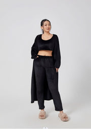 Ensemble pyjama confortable, ensemble de détente 3 pièces, vêtements d'intérieur mignons, ensembles chauds, ensemble assorti, ensemble de détente, ensembles pantalon 3 pièces, robe d'hiver pour femme