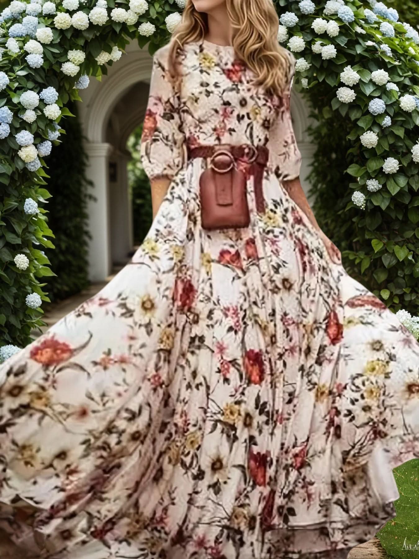 Women's Floral Printed Princess Dress