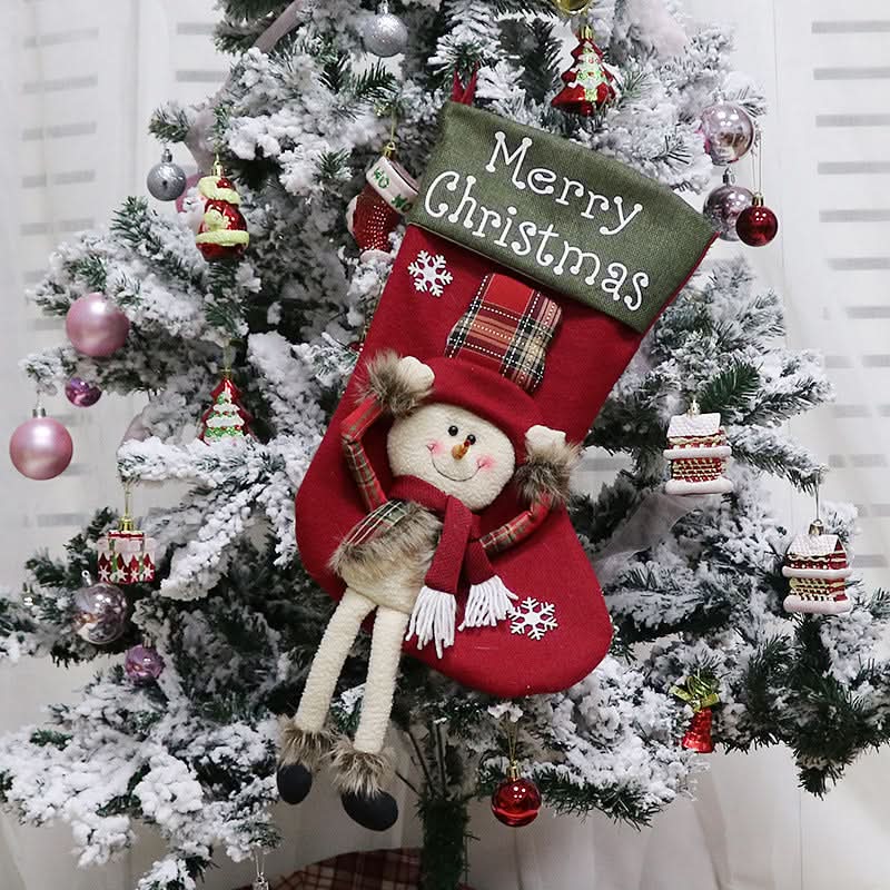 3D Plush Christmas Stockings Set, Large
