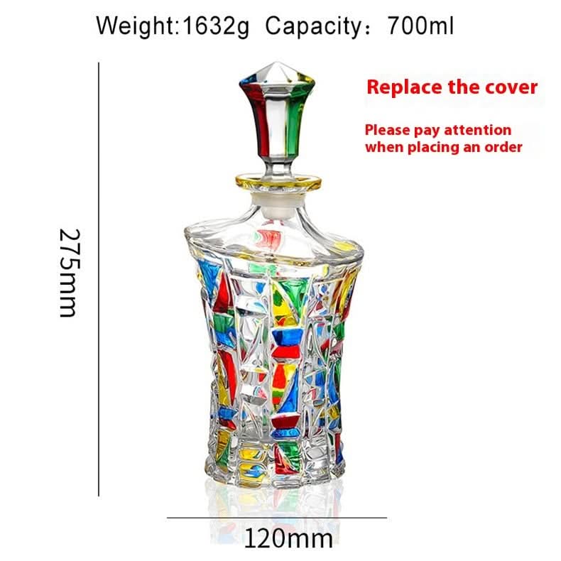Bouteille de vin étranger peinte à la main en couleur, style whisky, carafe à vin en cristal, séparateur de liqueur