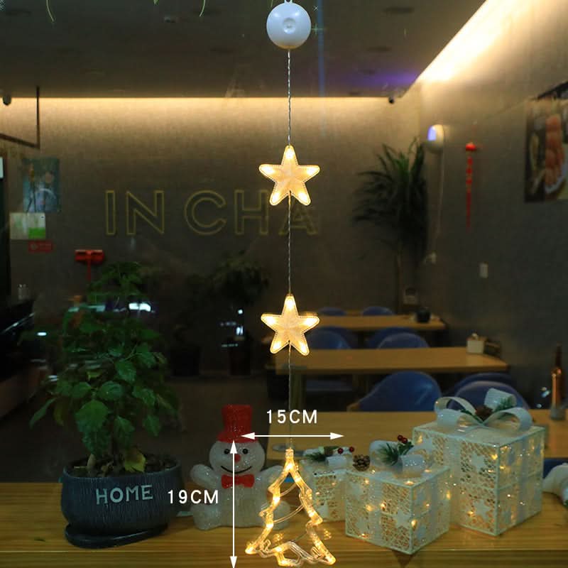 3-Pack LED Star Christmas Window Hanging Lights