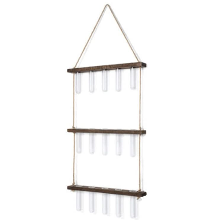 Organisateur de plantes artisanal en verre borosilicate et bois à trois couches
