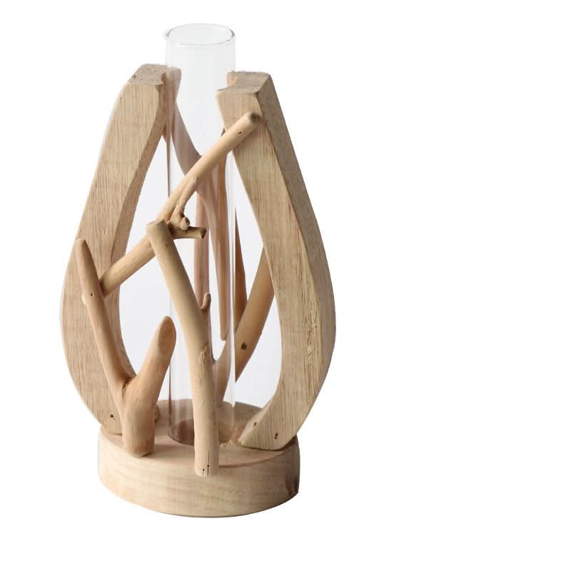 Handgefertigte kleine Vase aus Massivholz, Landschaftsdekoration