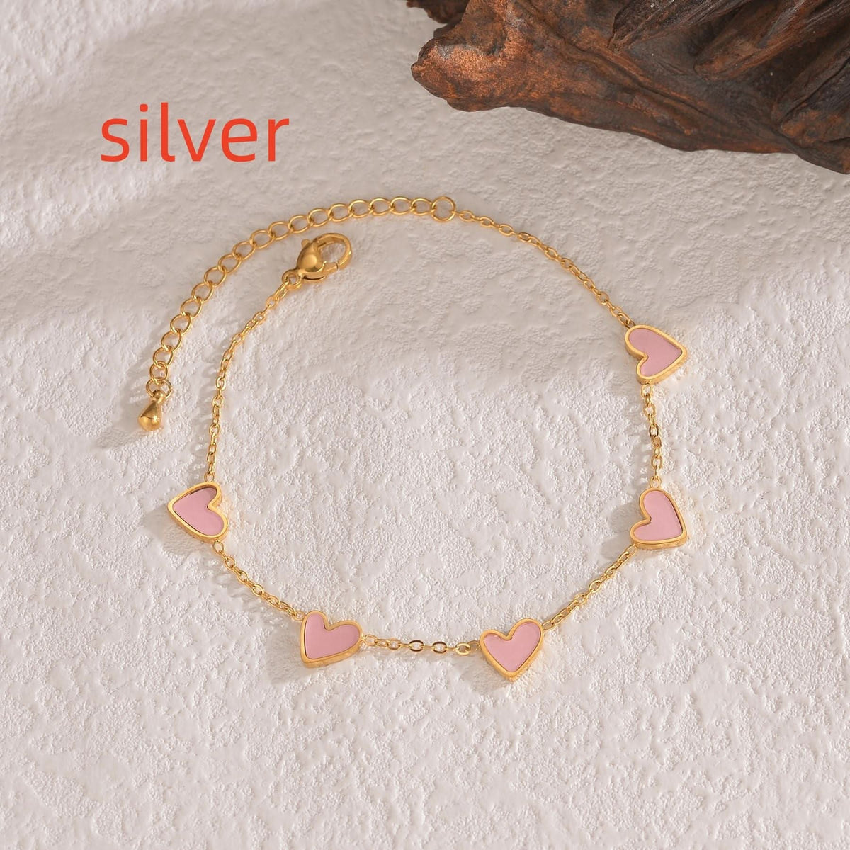 Stainless Steel Heart Bracelet, Valentine's Jewelry Gift
