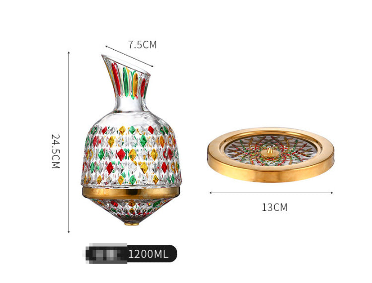 Rotating Gyro Wine Decanter size chart