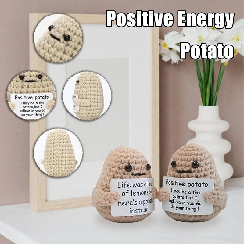 Positive Energy Potato Plush Knitted Doll With Card