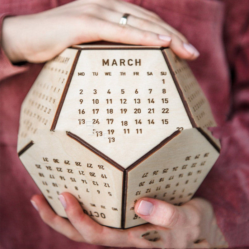 Wooden Calendar Dodecahedron