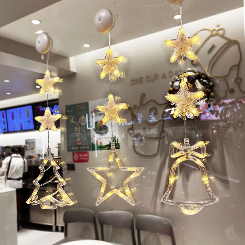 3-Pack LED Star Christmas Window Hanging Lights