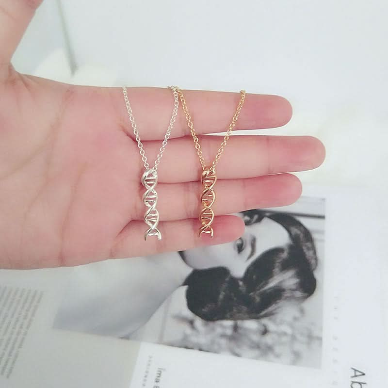 DNA Molecular Spiral Pendant Necklace