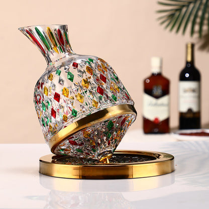 Hand-painted Rotating Wine Decanter Creative Gold-painted Gyro Tumbler