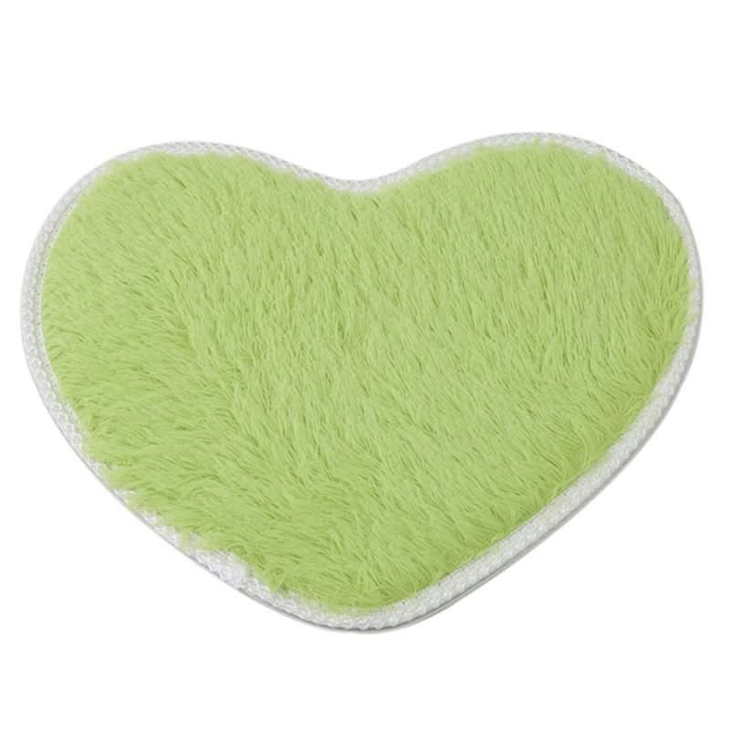 Tapis de chambre en soie et laine en forme de cœur, doux et non pelucheux, idéal pour une chambre à coucher.