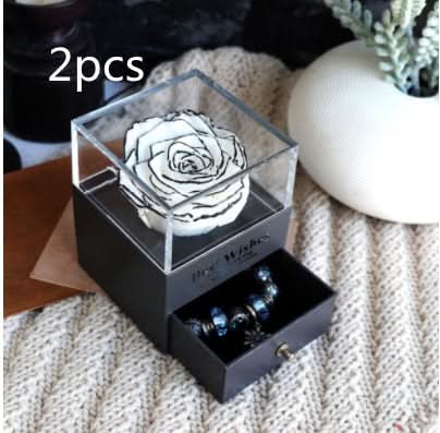 Eternal Rose and Carnation Flower Jewelry Box– A Timeless Symbol of Love