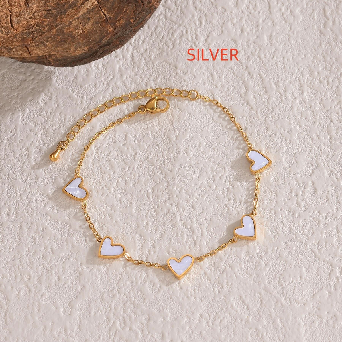 Stainless Steel Heart Bracelet, Valentine's Jewelry Gift